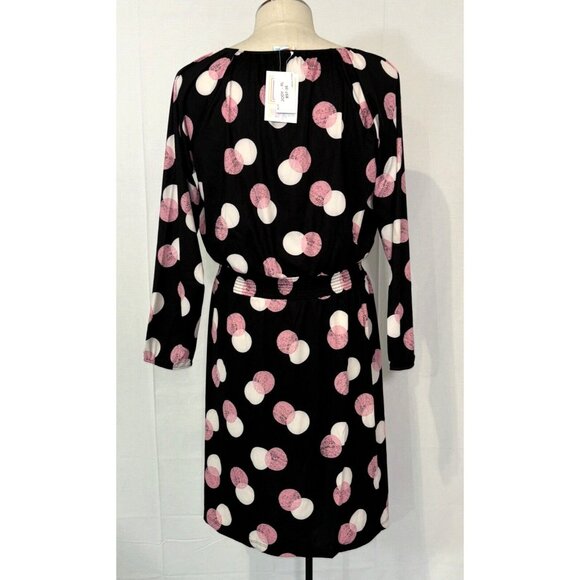 NWT LULAROE Jody Stretch Black Pink Polka Dot Summer Dress Pockets Sz XL - Picture 6 of 16
